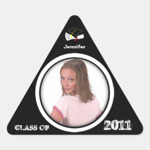 Triangular Clase de 2011 Triangle Pegatina Add Photo 1
