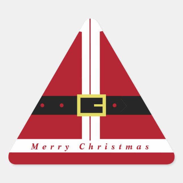 Triangular Feliz Pegatina navideño (Anverso)
