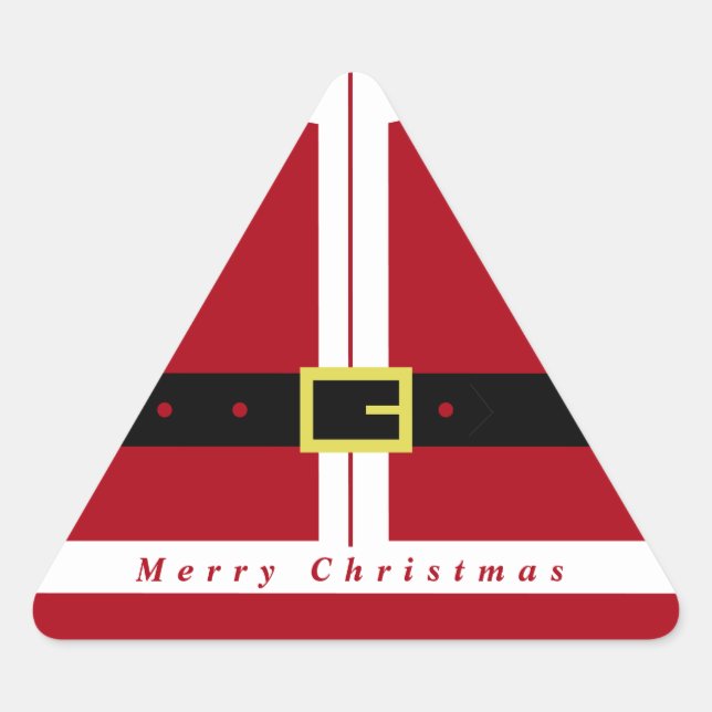Triangular Feliz Pegatina navideño Santa Claus Regalos (Anverso)