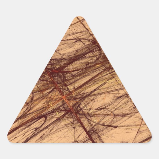 Triangular Grunge pardo Resumen Pegatina de triángulo fractal (Anverso)