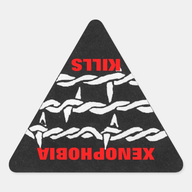 Triangular la xenofobia mata al pegatina (Anverso)