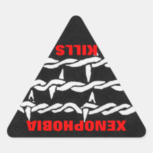 Triangular la xenofobia mata al pegatina