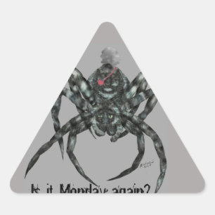 Triangular Larry la Spider es el lunes otra vez Pegatina