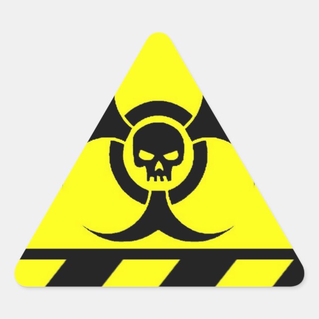 Triangular mantener la calma y matar al pegatina zombies (Anverso)