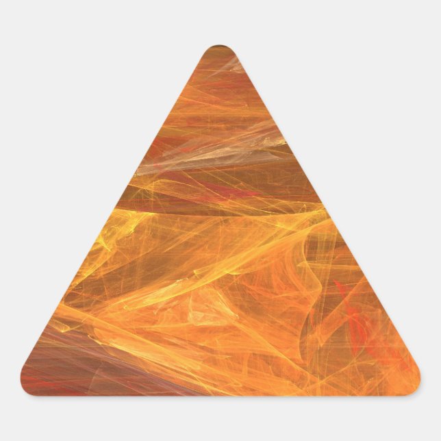 Triangular Naranja Resumen Pegatina de triángulo fractal (Anverso)
