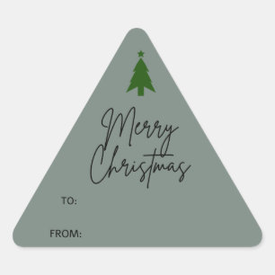Triangular Navidades del Boho Verde Pegatina del Triángulo de