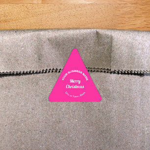 Triangular Navidades rosados Pegatina de forma triángulo empr