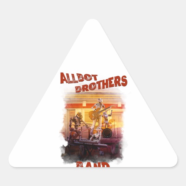Triangular pegatina Allbot Brothers Band /Bob's Saucer Repara (Anverso)