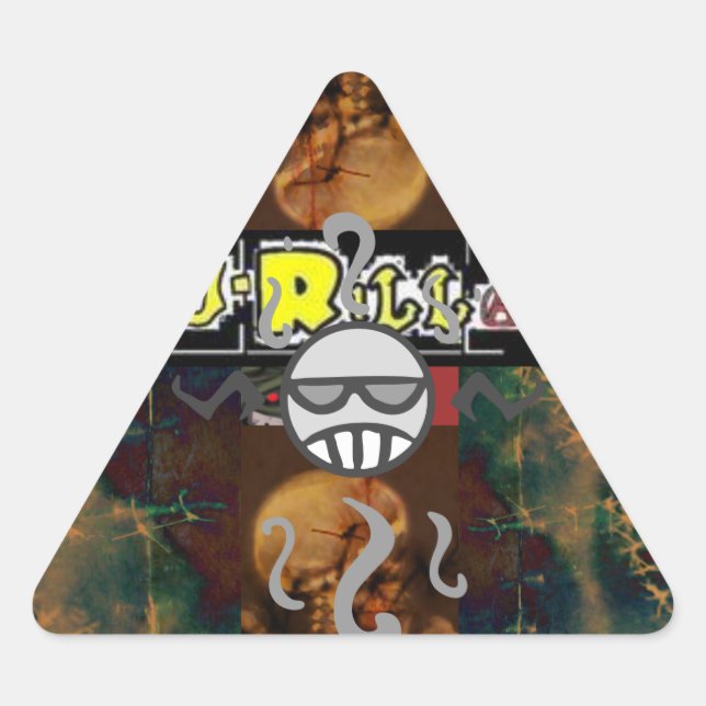 Triangular Pegatina caótico J-Rilla y triángulo de cráneo (Anverso)