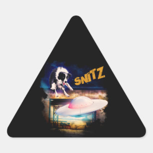 Triangular pegatina con Snitz de la reparación de Bob's Sauce
