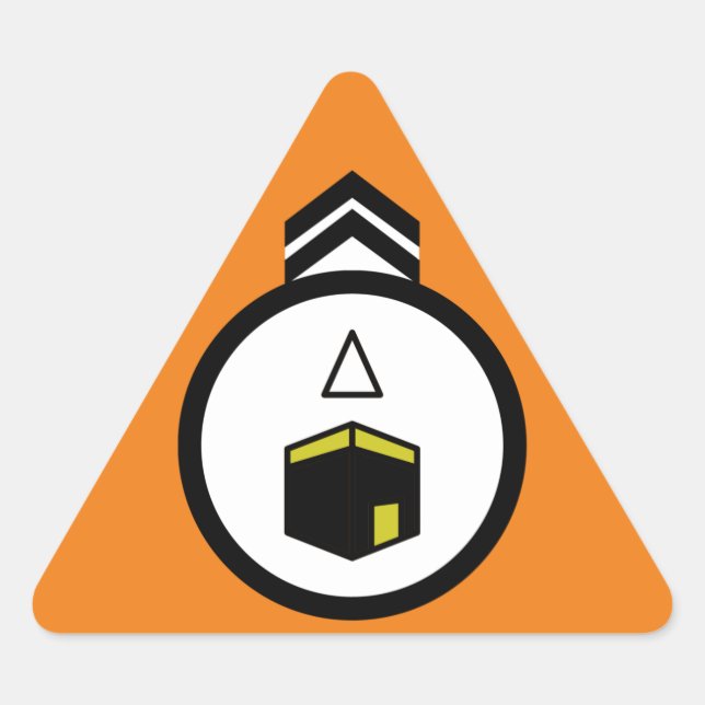 Triangular Pegatina cuadrado de dirección de Qibla (Anverso)