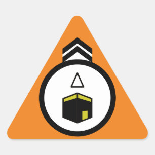 Triangular Pegatina cuadrado de dirección de Qibla