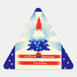 Triangular Pegatina de Árbol Patriótico Navidades de Estados