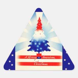 Triangular Pegatina de Árbol Patriótico Navidades de Estados 