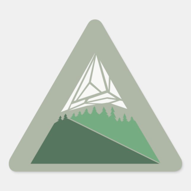 Triangular Pegatina de arte geométrico de montaña (Anverso)