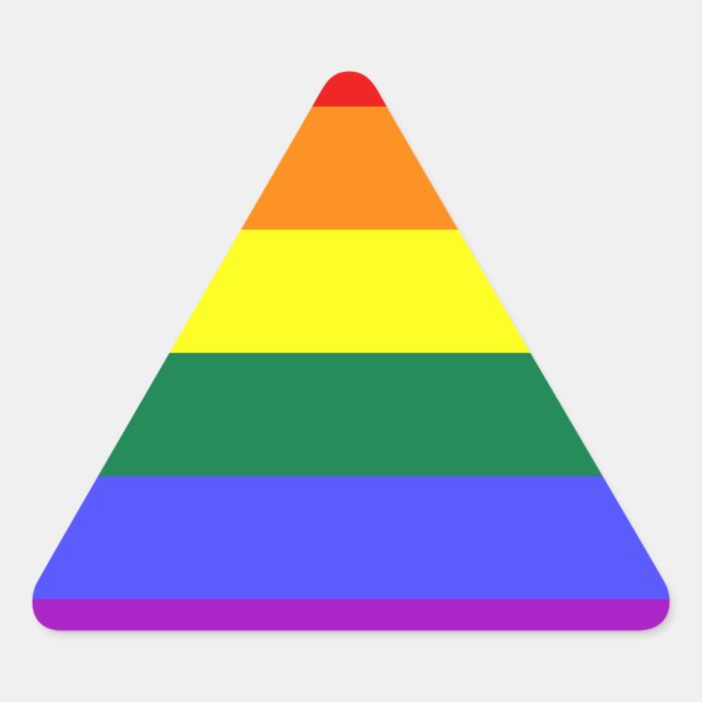 Triangular Pegatina de bandera del orgullo arcoiris (Anverso)