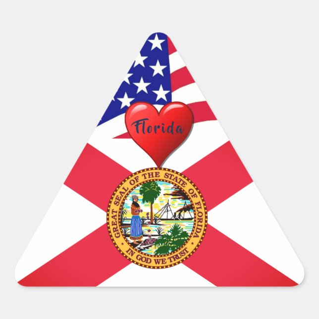 Triangular Pegatina de Diversión en la Vida en Florida (Anverso)