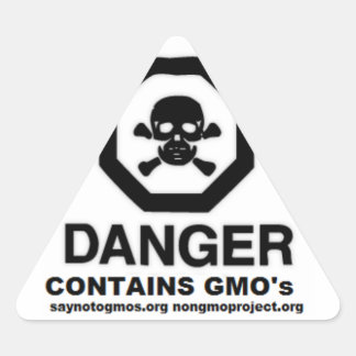Triangular Pegatina de GMO dice no al apoyo de GMO. 37
