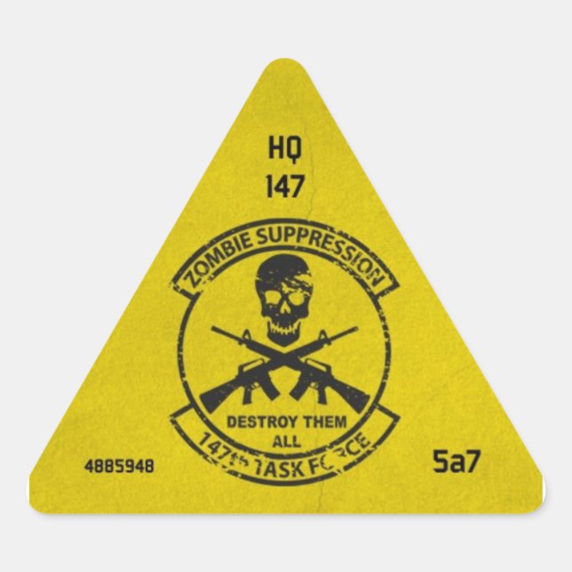 Triangular Pegatina de identificación de unidad Zombie 147ª s (Anverso)