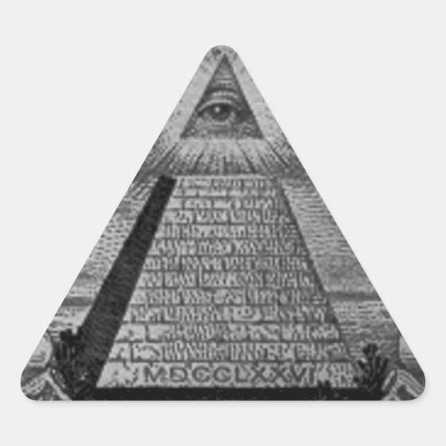 Triangular Pegatina de Illuminati (Anverso)