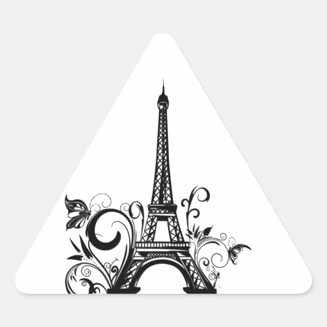 Triangular Pegatina de la torre Eiffel (Anverso)