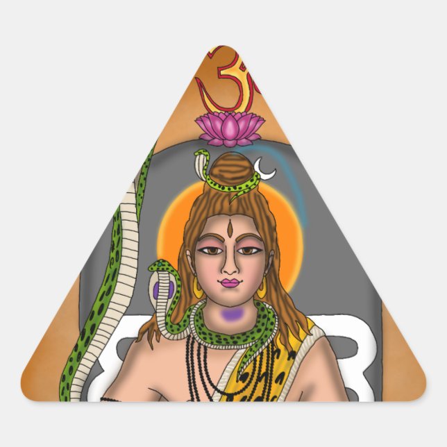 Triangular Pegatina de Lord Shiva (Anverso)
