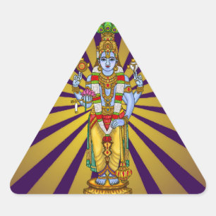 Triangular Pegatina de Lord Vishnu