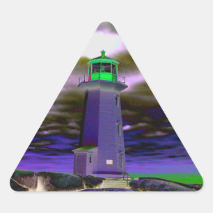 Triangular Pegatina de Nueva Escocia de la ruta del faro de