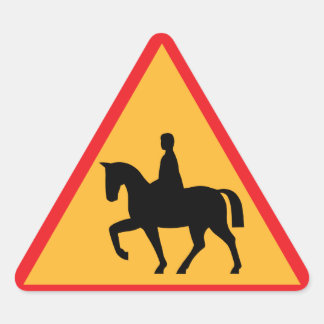 Triangular Pegatina de Rótulo de cruce de caballos
