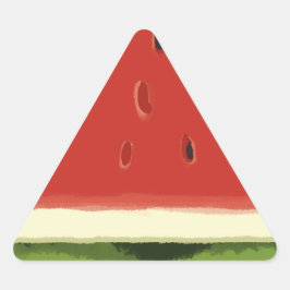 Triangular Pegatina de sandía de color rojo brillante
