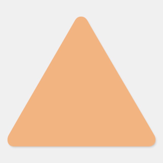 Triangular Pegatina de triángulo de color naranja pastel (Anverso)