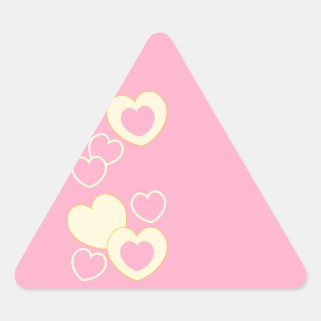 Triangular Pegatina de triángulo de fondo de ojos rosados (Anverso)