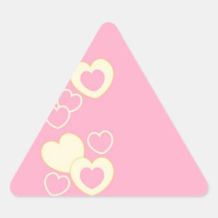 Triangular Pegatina de triángulo de fondo de ojos rosados