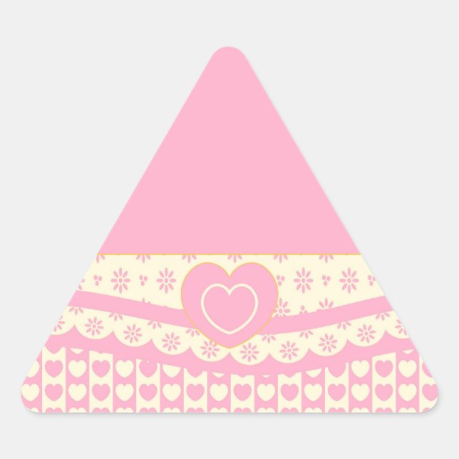 Triangular Pegatina de triángulo de fondo de ojos rosados (Anverso)