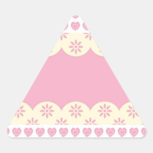 Triangular Pegatina de triángulo de ojal de corazón rosa