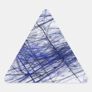 Triangular Pegatina de triángulo fractal de resumen azul