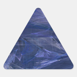 Triangular Pegatina de triángulo fractal de resumen azul