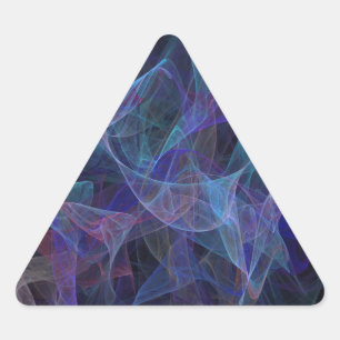 Triangular Pegatina de triángulo fractal de resumen azul