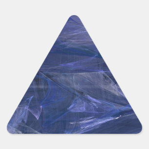 Triangular Pegatina de triángulo fractal de resumen azul