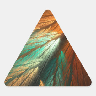 Triangular Pegatina de triángulo fractal de resumen verde y n