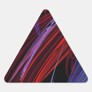 Triangular Pegatina de triángulo fractal rojo abstracto