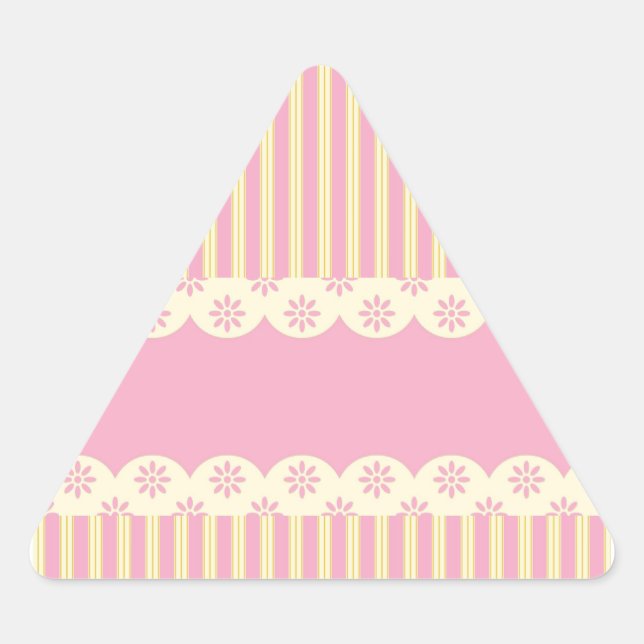 Triangular Pegatina del triángulo de fondo de los ojos rosado (Anverso)