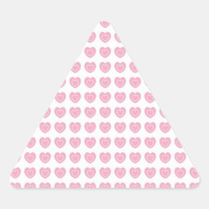 Triangular Pegatina del triángulo de fondo del corazón rosado