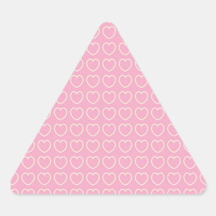 Triangular Pegatina del triángulo de fondo del corazón rosado