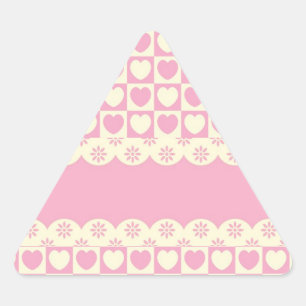 Triangular Pegatina del triángulo de los ojos rosados