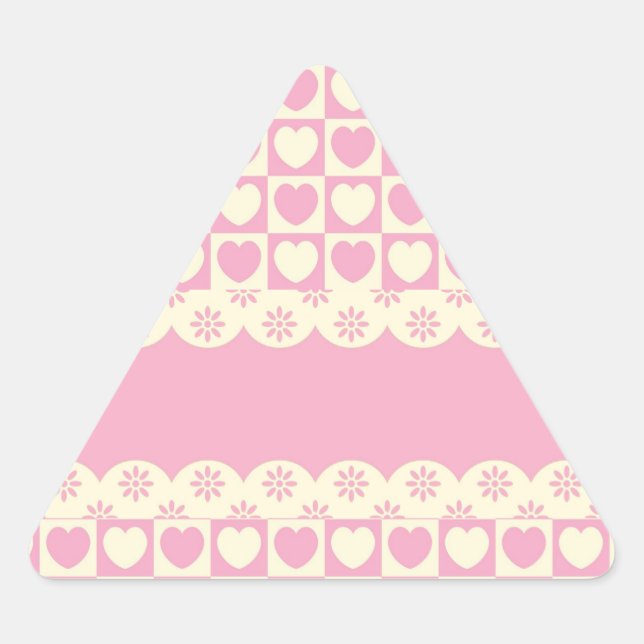 Triangular Pegatina del triángulo de los ojos rosados (Anverso)