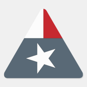 Triangular Pegatina Faded Blue Lone Star Flag Heart Texas Tex
