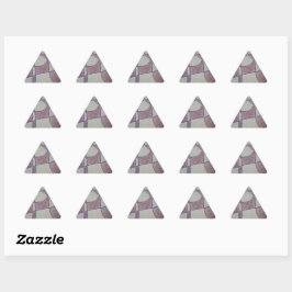 Triangular Pegatina personalizable púrpura abstracta