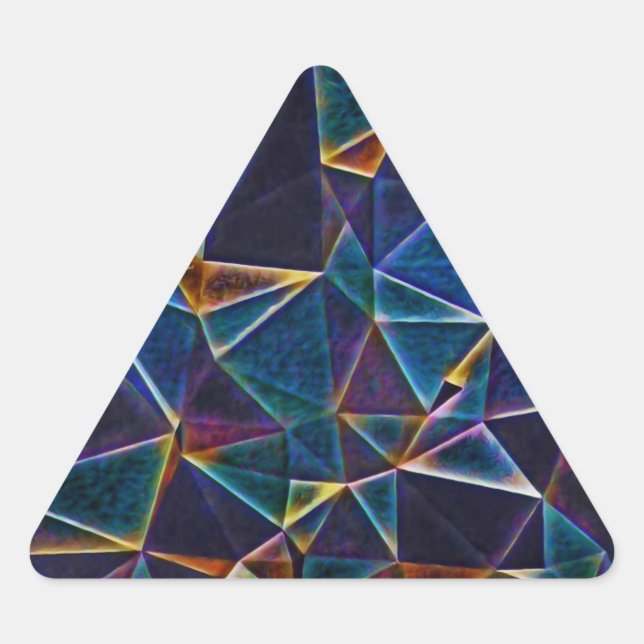 Triangular Pegatina redondo clásico de burbujas rotas (Anverso)