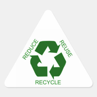 Triangular Pegatina - reduzca la reutilización, reciclan